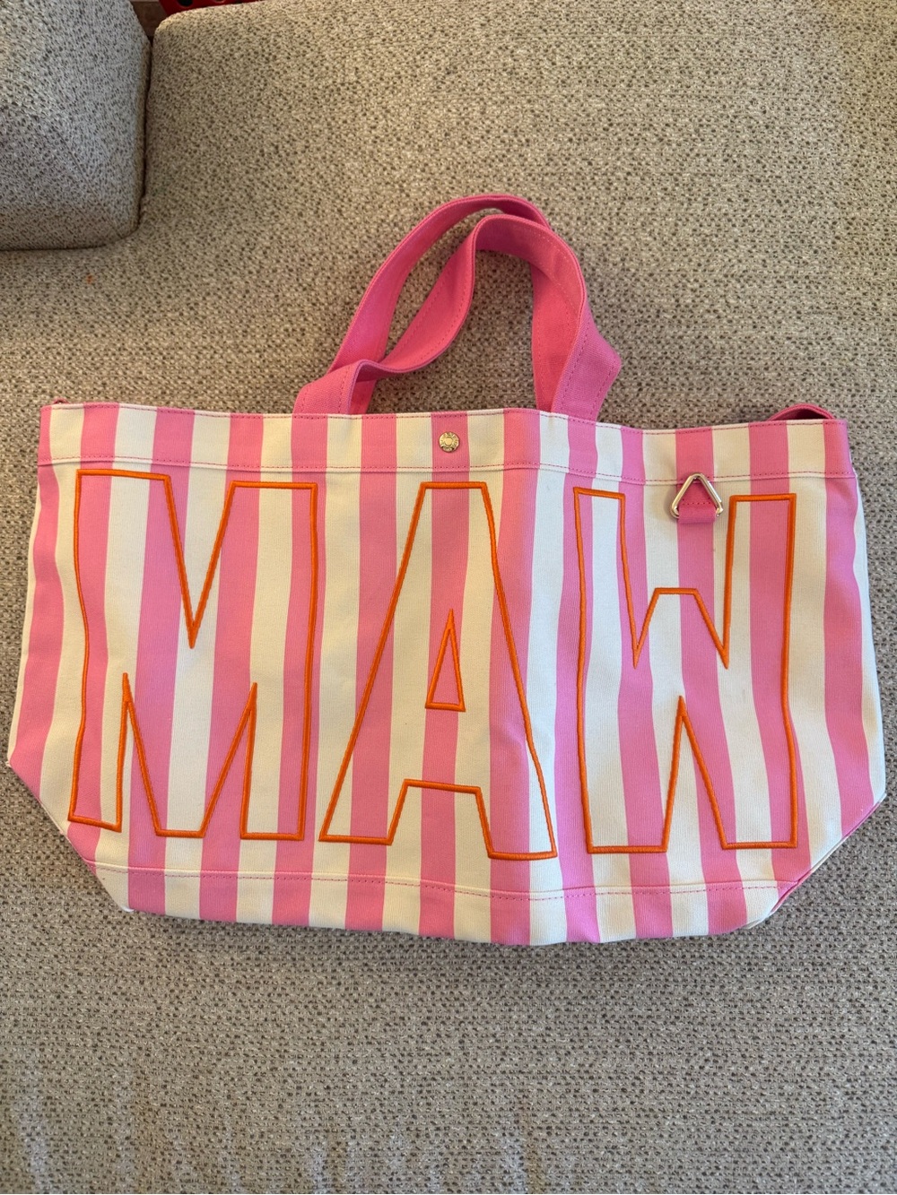 BRAND NEW Baublebar Striped 'Flamingo' Tote Bag